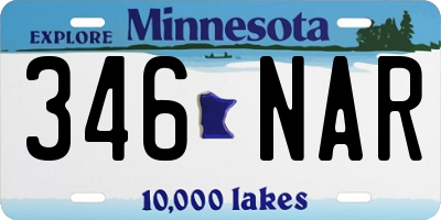 MN license plate 346NAR