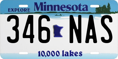 MN license plate 346NAS