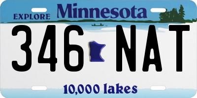 MN license plate 346NAT