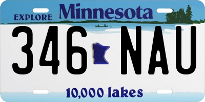 MN license plate 346NAU
