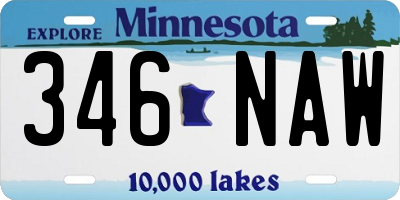 MN license plate 346NAW