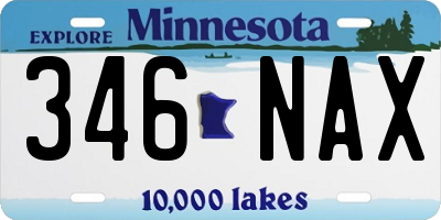 MN license plate 346NAX