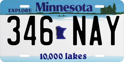 MN license plate 346NAY