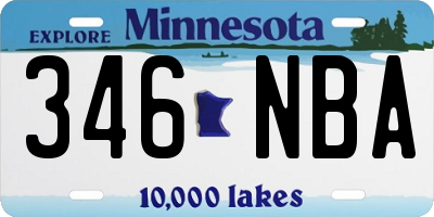 MN license plate 346NBA