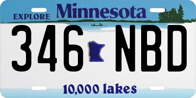 MN license plate 346NBD