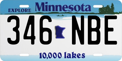 MN license plate 346NBE