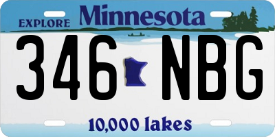 MN license plate 346NBG