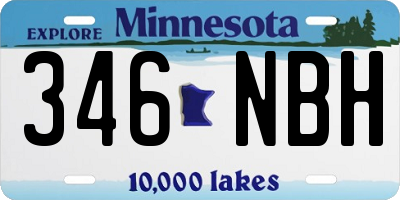 MN license plate 346NBH