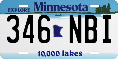 MN license plate 346NBI