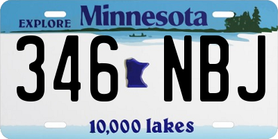 MN license plate 346NBJ