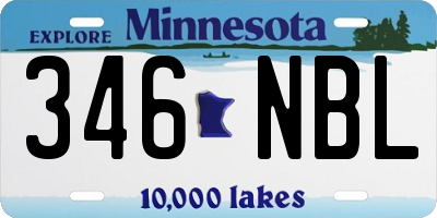MN license plate 346NBL