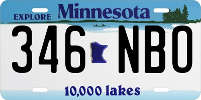 MN license plate 346NBO