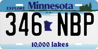 MN license plate 346NBP