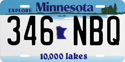 MN license plate 346NBQ