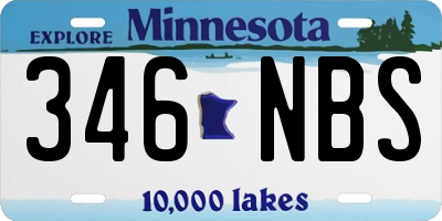 MN license plate 346NBS