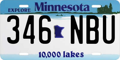 MN license plate 346NBU