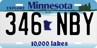 MN license plate 346NBY