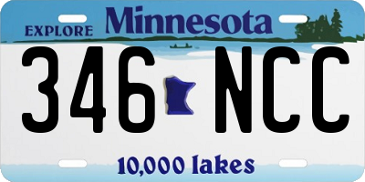 MN license plate 346NCC