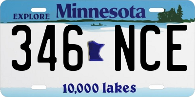 MN license plate 346NCE