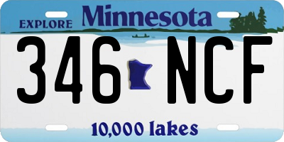 MN license plate 346NCF