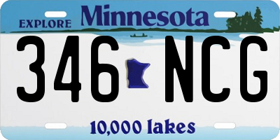 MN license plate 346NCG