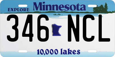 MN license plate 346NCL