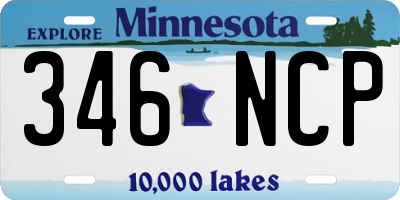 MN license plate 346NCP
