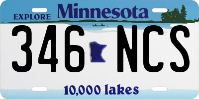 MN license plate 346NCS