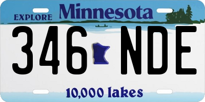 MN license plate 346NDE