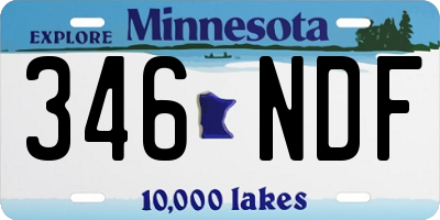 MN license plate 346NDF