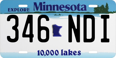 MN license plate 346NDI
