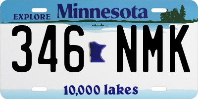 MN license plate 346NMK
