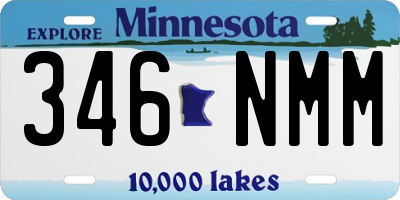 MN license plate 346NMM