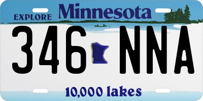MN license plate 346NNA
