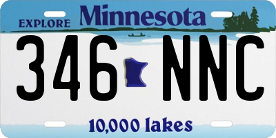 MN license plate 346NNC