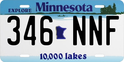 MN license plate 346NNF