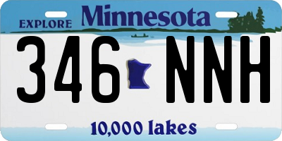 MN license plate 346NNH