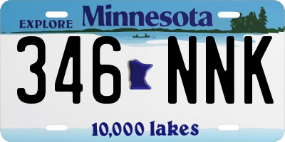 MN license plate 346NNK