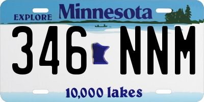 MN license plate 346NNM