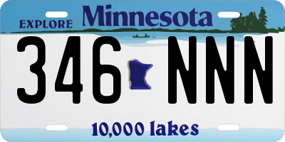 MN license plate 346NNN