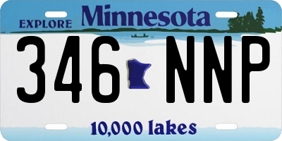 MN license plate 346NNP