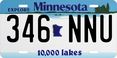 MN license plate 346NNU