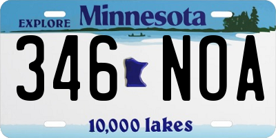 MN license plate 346NOA