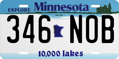 MN license plate 346NOB