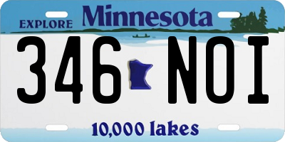 MN license plate 346NOI