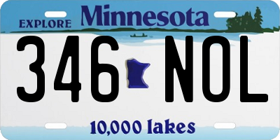 MN license plate 346NOL