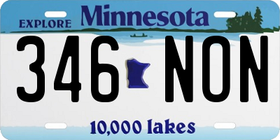MN license plate 346NON