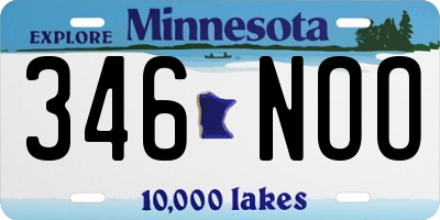 MN license plate 346NOO