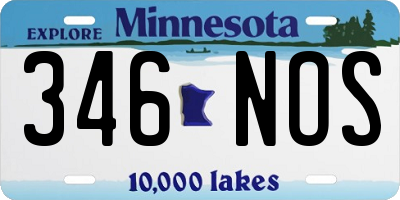 MN license plate 346NOS