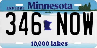 MN license plate 346NOW